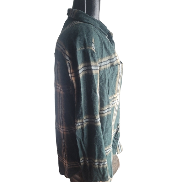 Wonderly Green and Cream Colored Plaid Flannel Shirt M - Picture 4 of 7